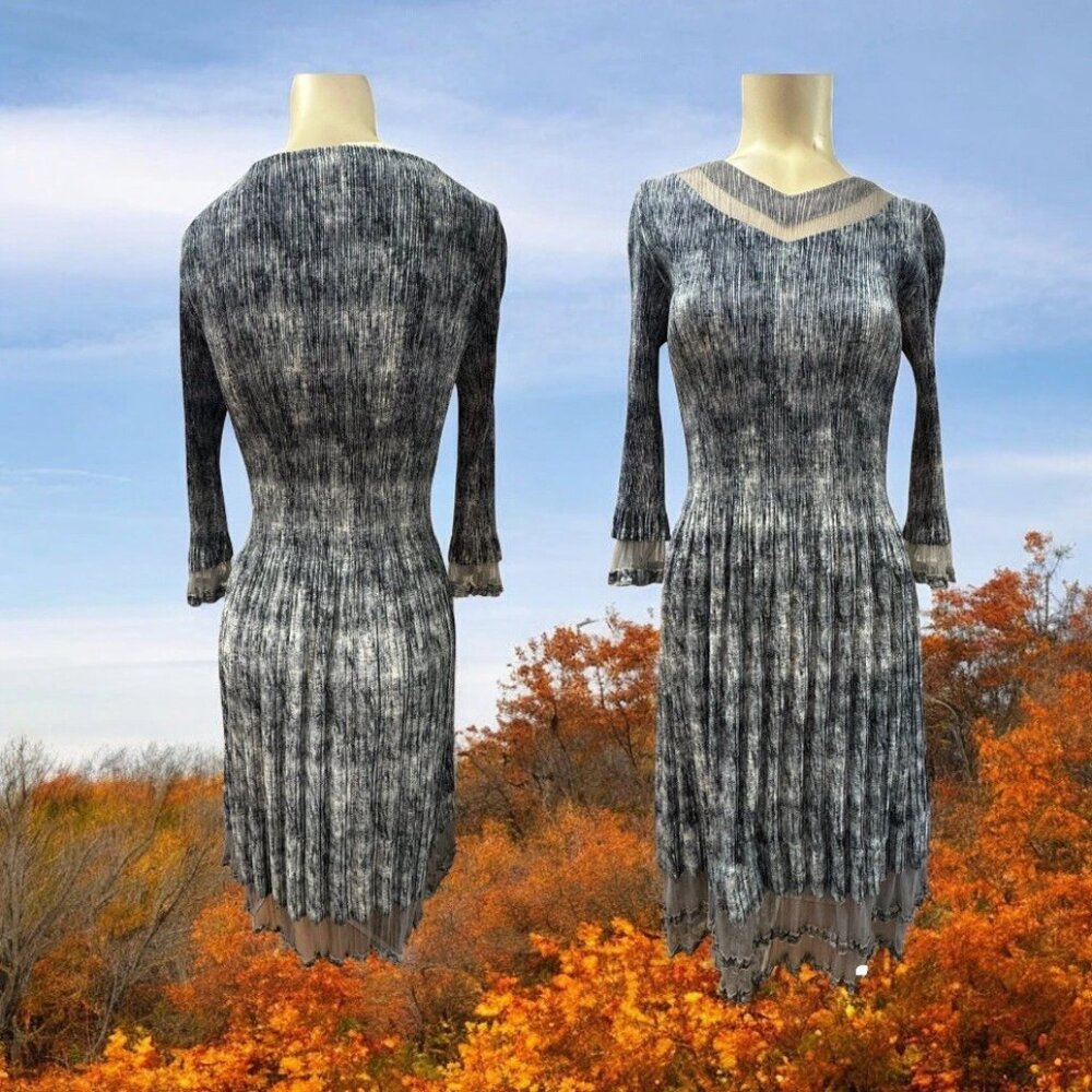 Ke Ke,women, casual dress,grey, size M,long sleeve, long,lace.!